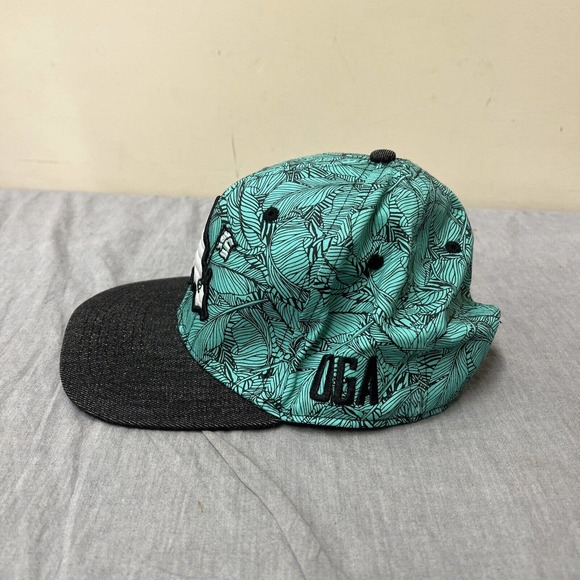Double Portion Supply Oahu Golf Apparel Hat Hawaii AOP Embroidered Black Denim - Picture 2 of 8